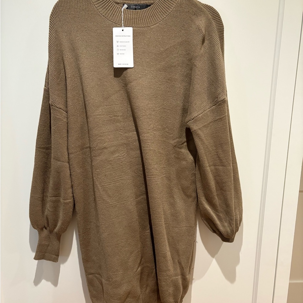 Elegant Tan Mini Dress